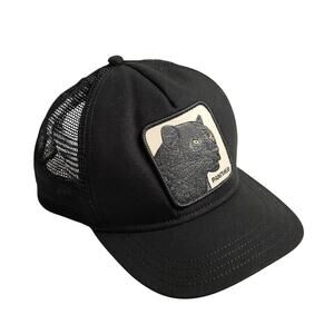 The Farm Goorin Bros Black Mesh Leopard Logo Adjustable Snap Trucker Cap Hat OS